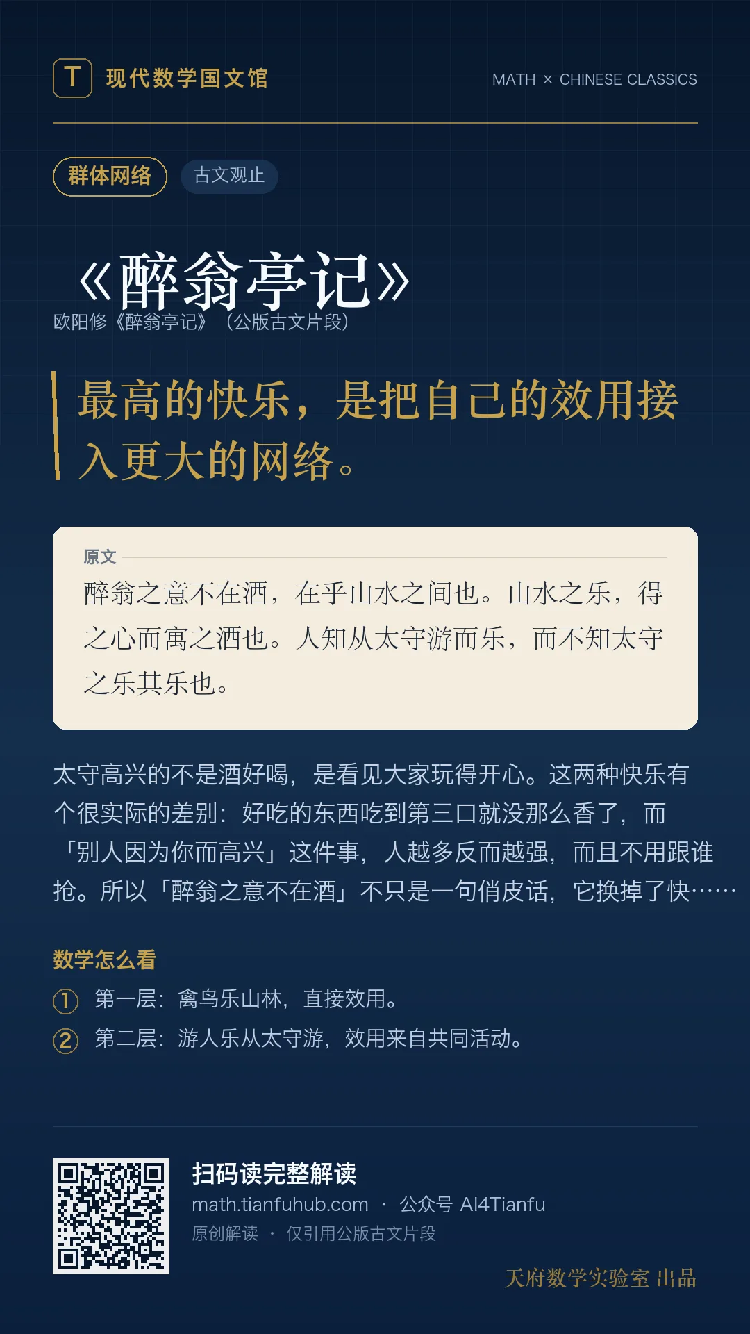 欧阳修《醉翁亭记》：群体网络与价值函数